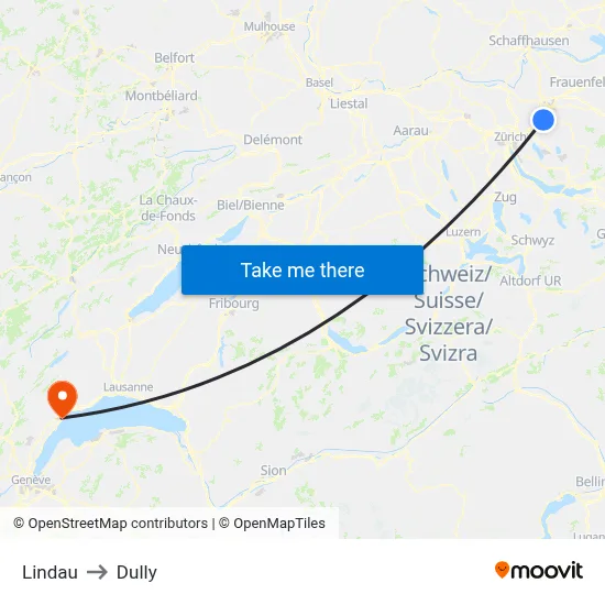 Lindau to Dully map