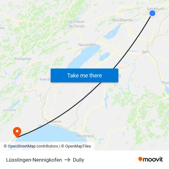 Lüsslingen-Nennigkofen to Dully map