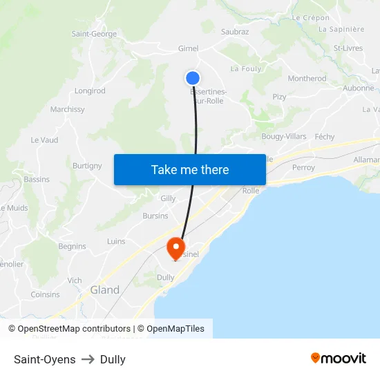 Saint-Oyens to Dully map