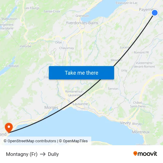 Montagny (Fr) to Dully map