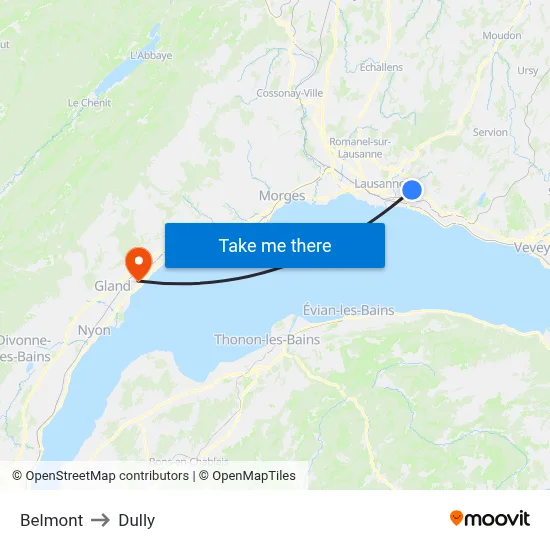 Belmont to Dully map