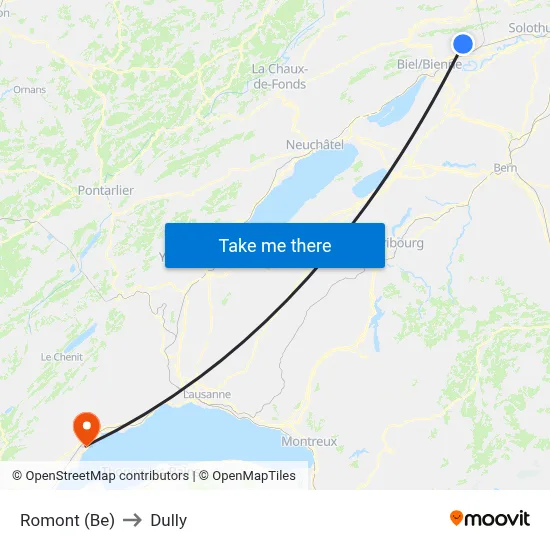 Romont (Be) to Dully map