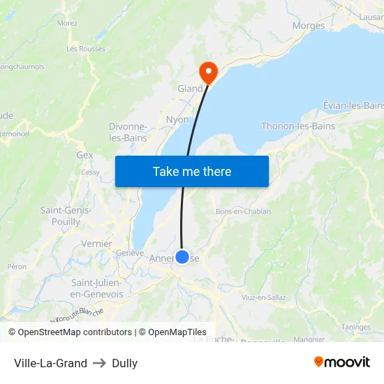 Ville-La-Grand to Dully map