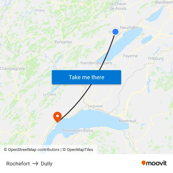 Rochefort to Dully map