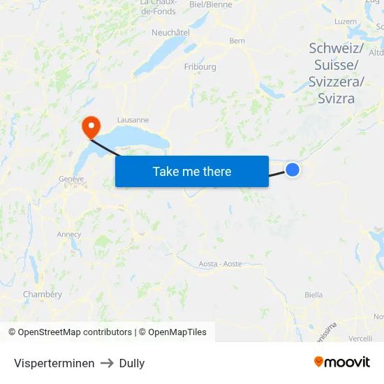 Visperterminen to Dully map
