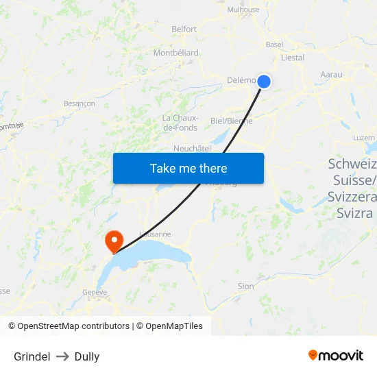 Grindel to Dully map