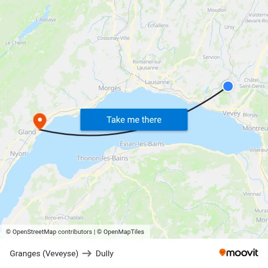 Granges (Veveyse) to Dully map