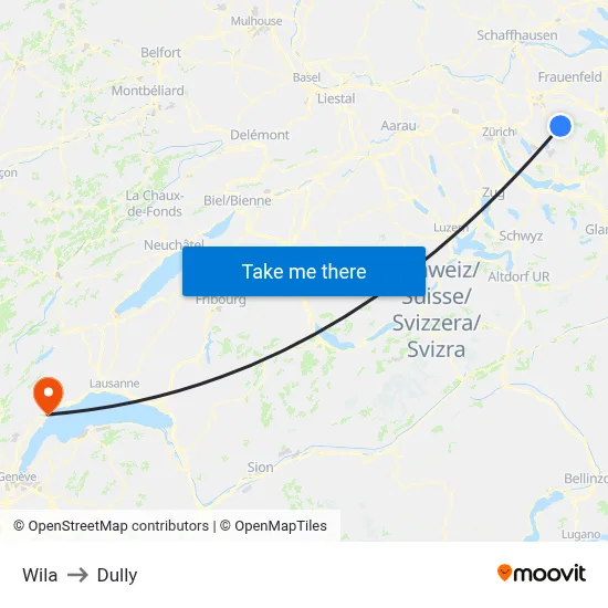 Wila to Dully map