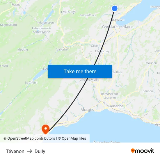 Tévenon to Dully map