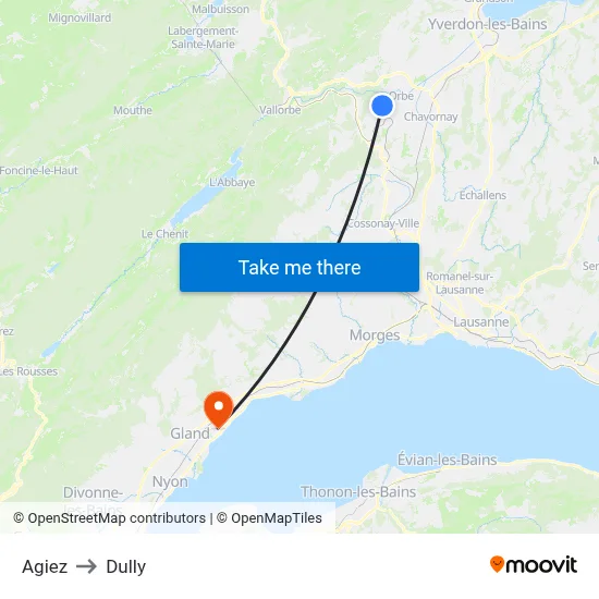 Agiez to Dully map