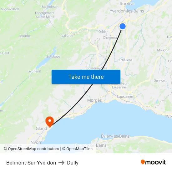 Belmont-Sur-Yverdon to Dully map