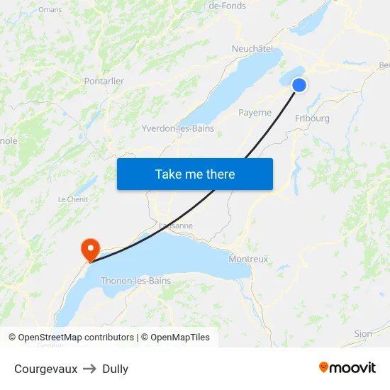 Courgevaux to Dully map
