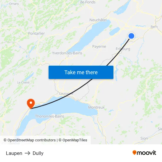 Laupen to Dully map