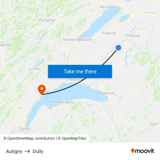 Autigny to Dully map