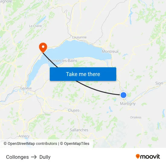 Collonges to Dully map
