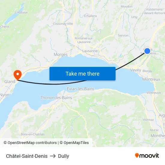 Châtel-Saint-Denis to Dully map