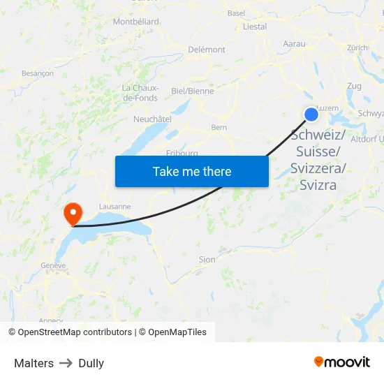 Malters to Dully map