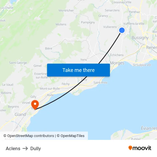 Aclens to Dully map