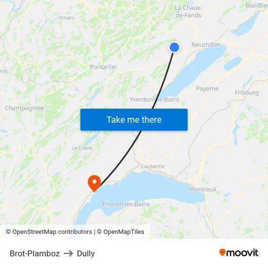 Brot-Plamboz to Dully map