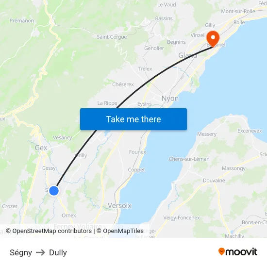 Ségny to Dully map
