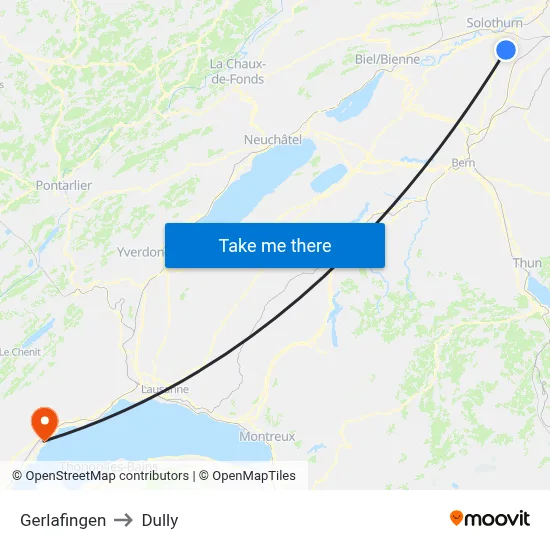 Gerlafingen to Dully map