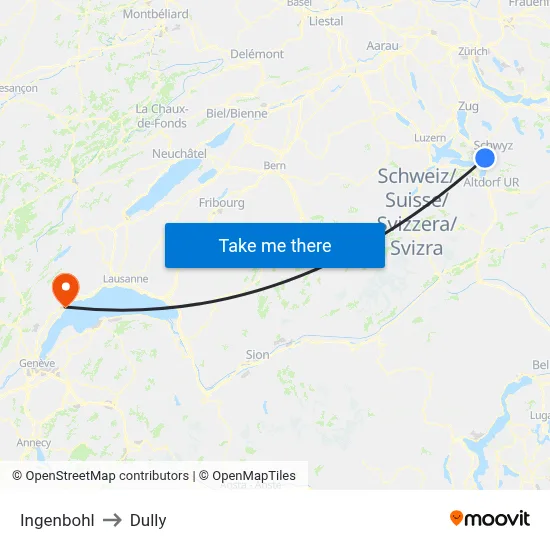 Ingenbohl to Dully map
