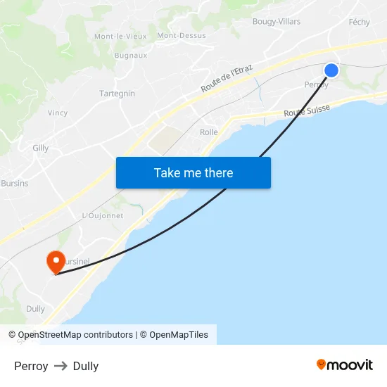 Perroy to Dully map