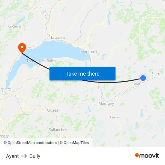 Ayent to Dully map