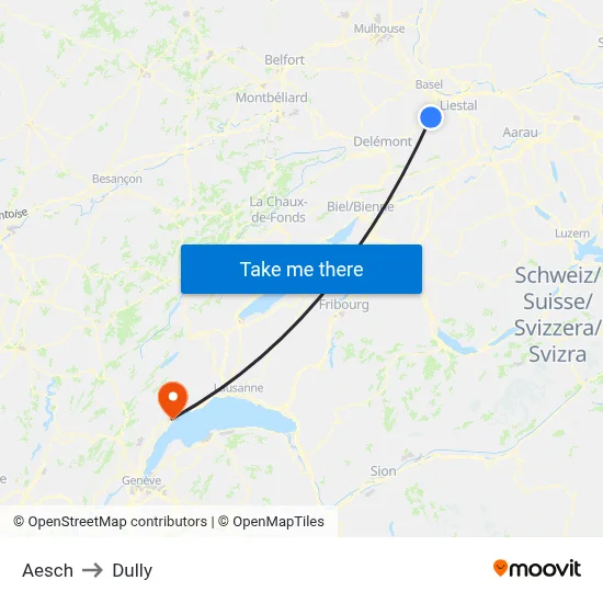 Aesch to Dully map