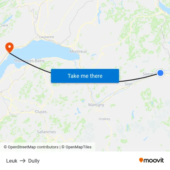 Leuk to Dully map
