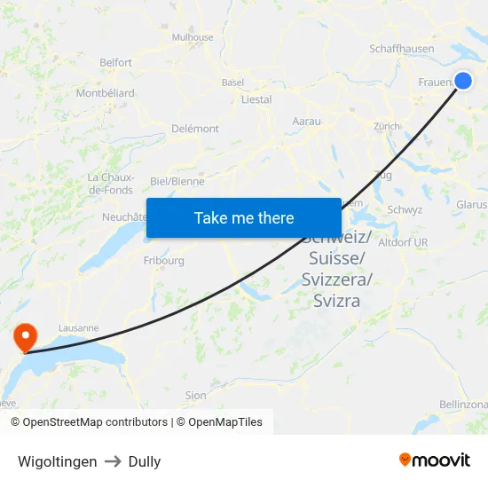 Wigoltingen to Dully map