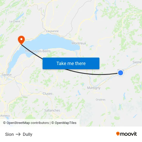 Sion to Dully map