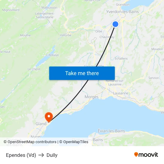 Ependes (Vd) to Dully map