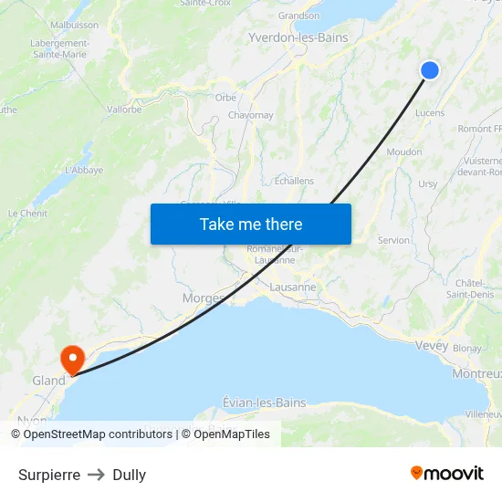 Surpierre to Dully map