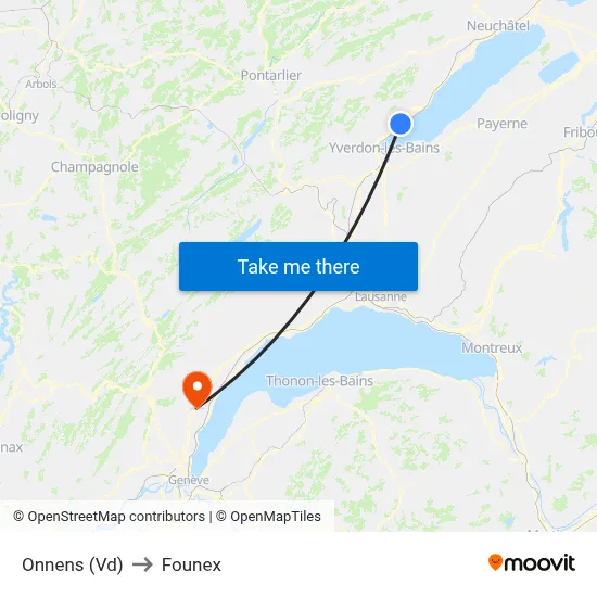 Onnens (Vd) to Founex map