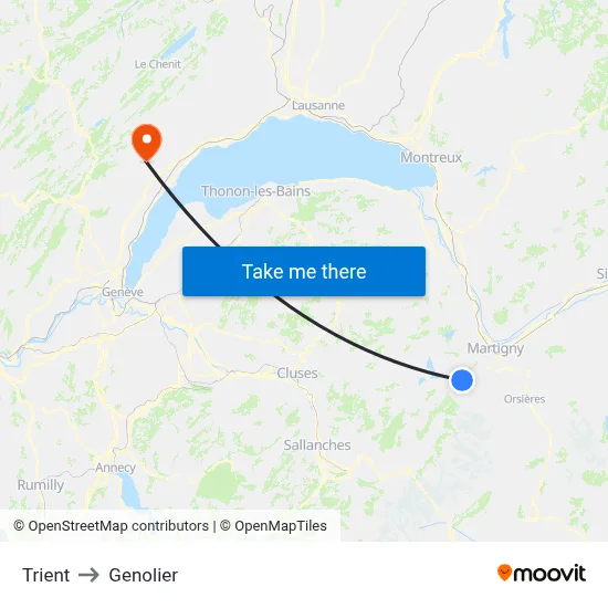 Trient to Genolier map