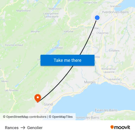 Rances to Genolier map