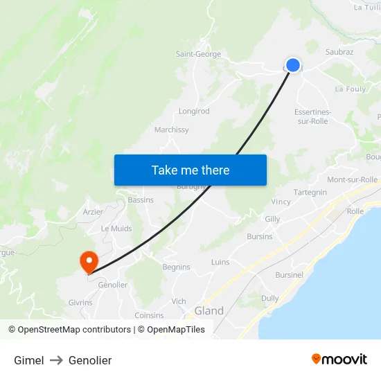 Gimel to Genolier map