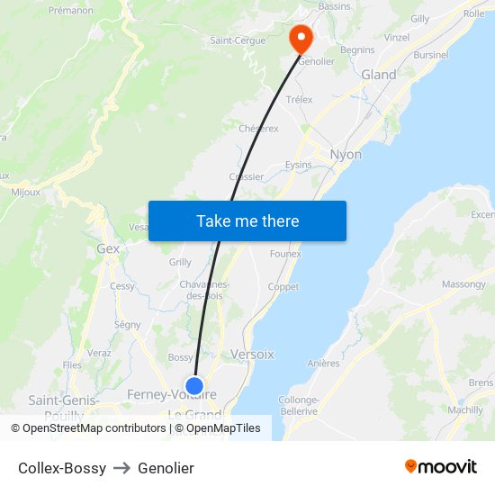 Collex-Bossy to Genolier map