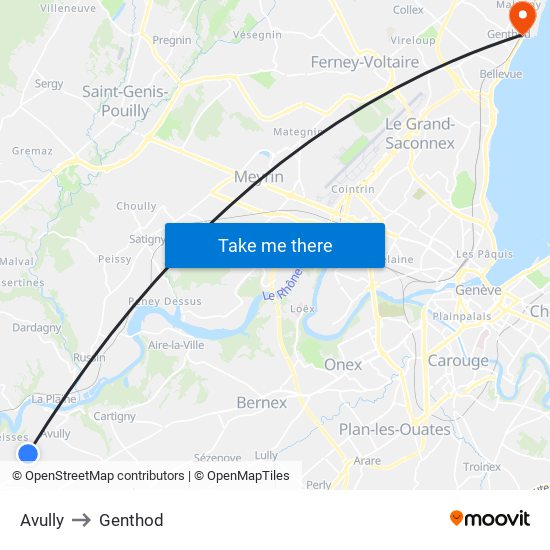 Avully to Genthod map