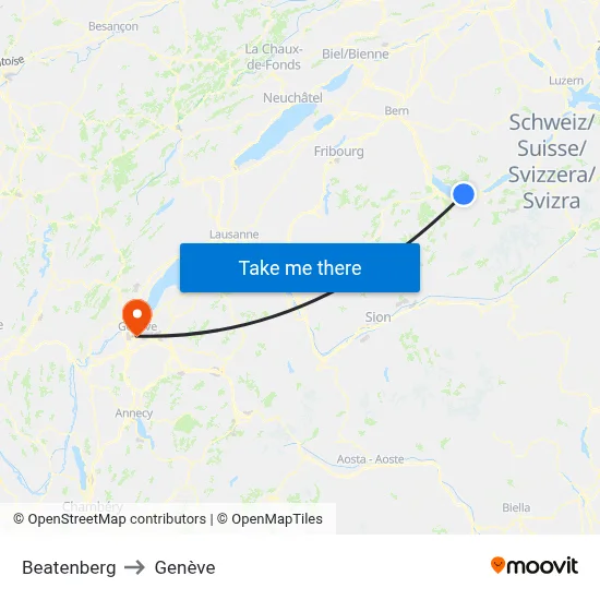 Beatenberg to Genève map