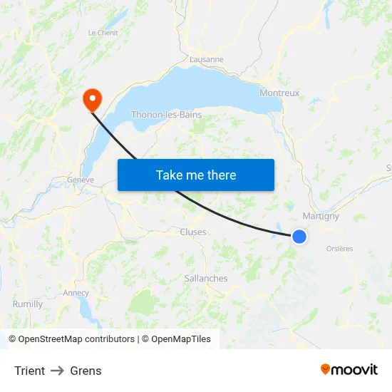Trient to Grens map