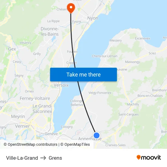 Ville-La-Grand to Grens map