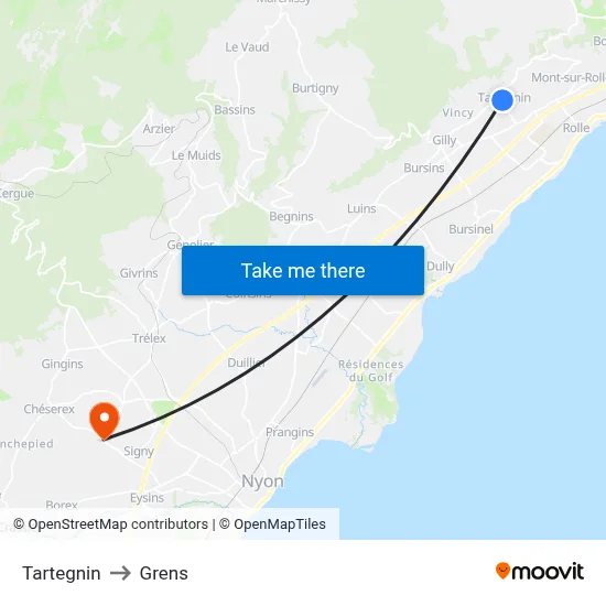 Tartegnin to Grens map