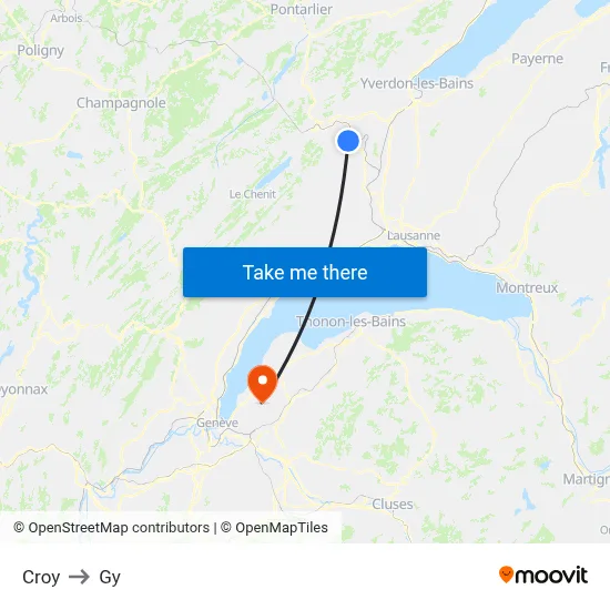 Croy to Gy map