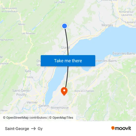 Saint-George to Gy map