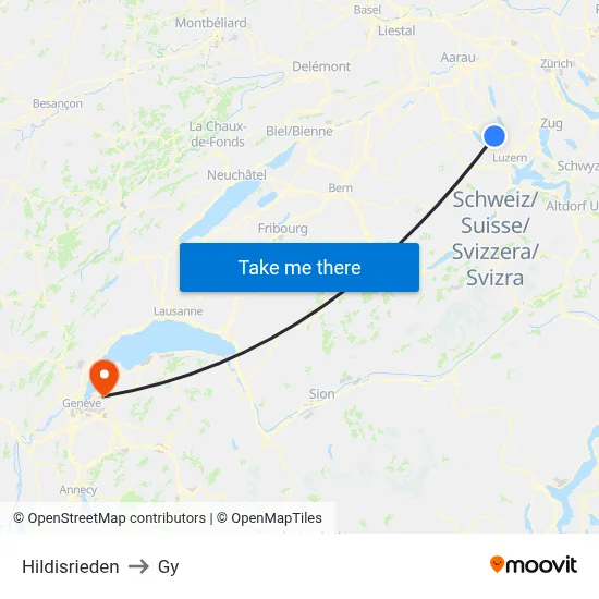 Hildisrieden to Gy map