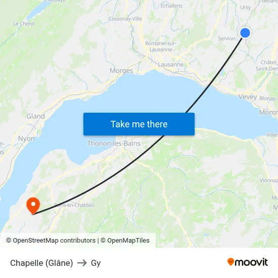 Chapelle (Glâne) to Gy map