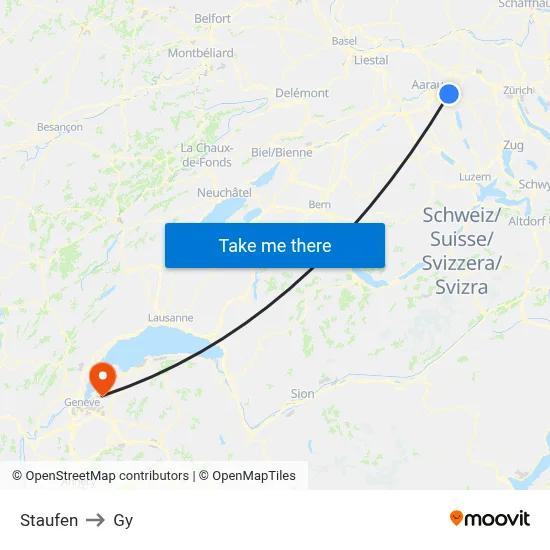 Staufen to Gy map