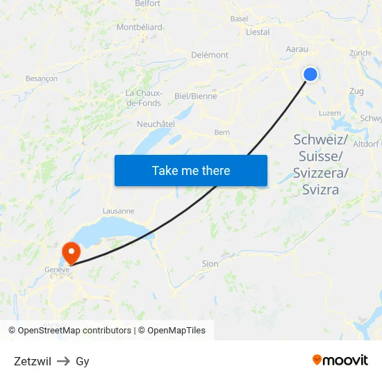 Zetzwil to Gy map